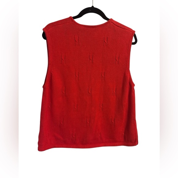 Vintage Scottie Dog Red Sweater Vest Marisa Christina Christmas Collection SZ L - Picture 3 of 6